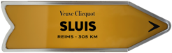 Veuve Clicquot Brut Arrow met tekst 'Sluis'